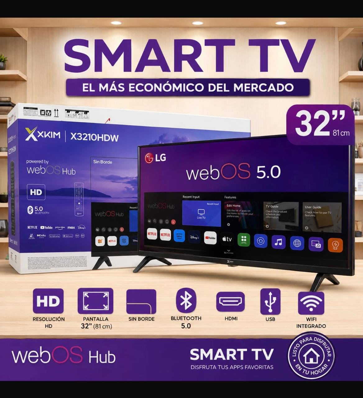 SMART TV 32" WEBOS HUB