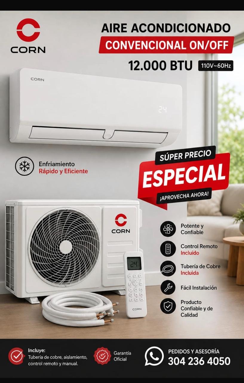 AIRE ACONDICIONADO CORN 12.000 BTU 110W